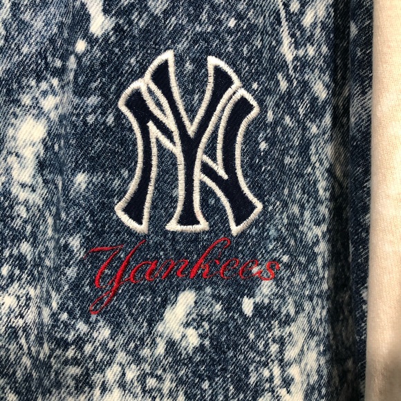 Adidas Bleached New York Yankees Denim Jacket - Picture 3 of 6